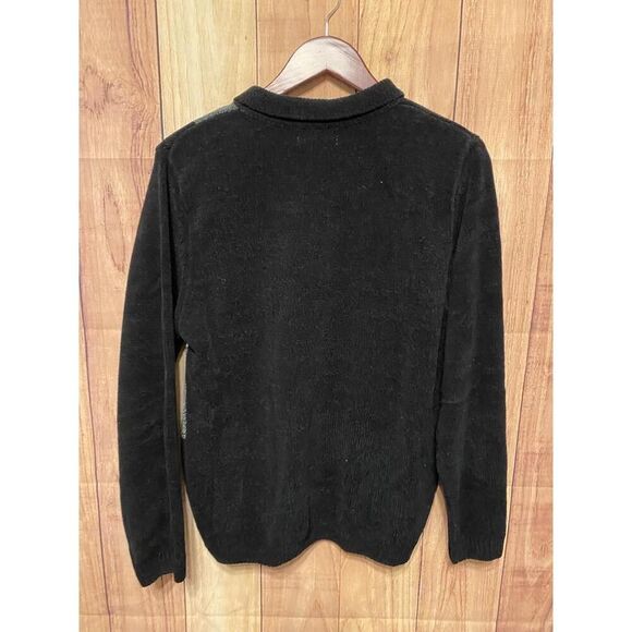 ALFRED DUNNER M Sweater NWT Multi Floral Embroidered Colorblock Black cream - Picture 7 of 9